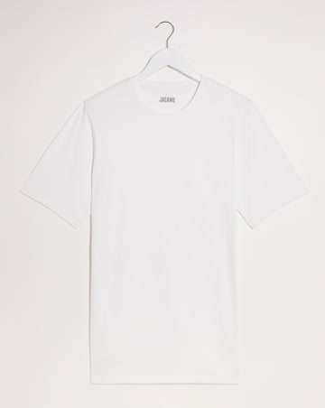 Pure Cotton Crew Neck T-Shirt Extra Long- White