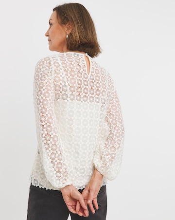Lace Bishop Sleeve Blouse