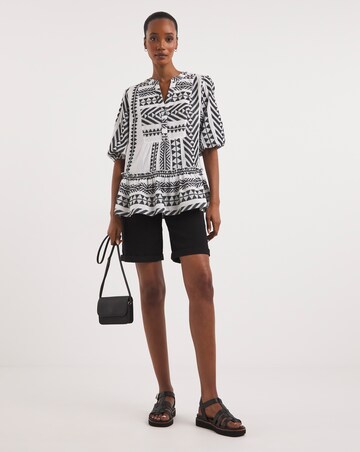 V Neck Embroidered Top