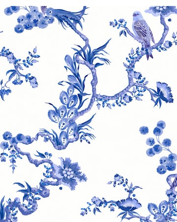 Cath Kidston Birds & Berries Blue Wallpaper