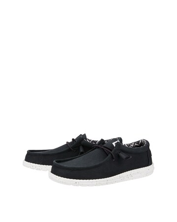 HeyDude Wally Stretch Canvas Shoe - Black/White