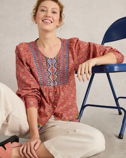 White Stuff Abigail Embroidered Top