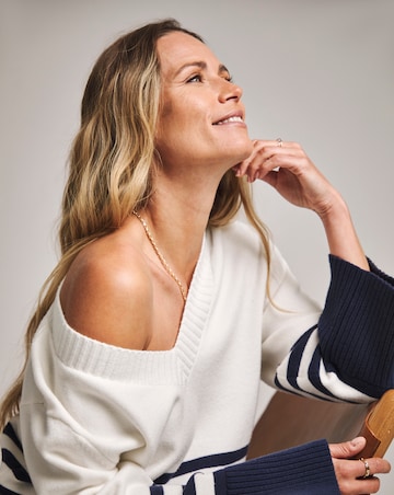 Anthology Stripe V Neck Jumper