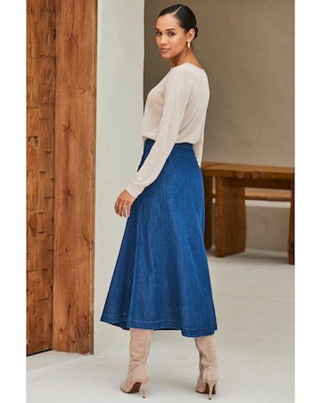 Sosandar Patch Pocket Button Through Skirt