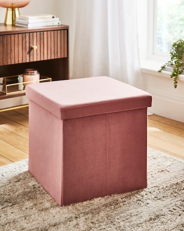 Velvet Foldable Storage Ottoman Cube