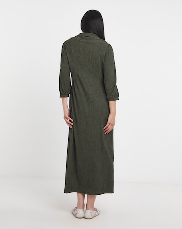 Textured Jersey Collared Dress