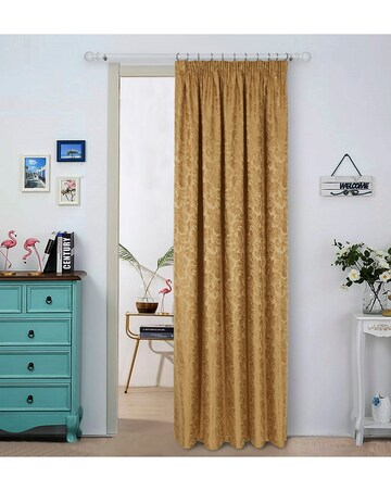 Buckingham Jacquard Light Filtering Pencil Pleat Lined Curtains