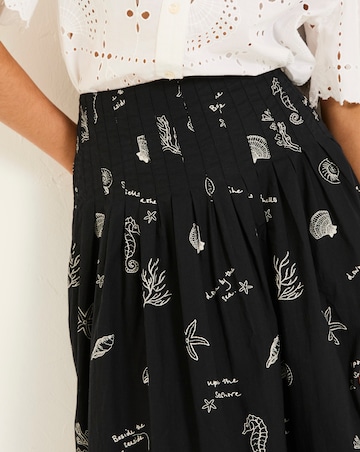 FatFace Pip Embroidered Midi Skirt
