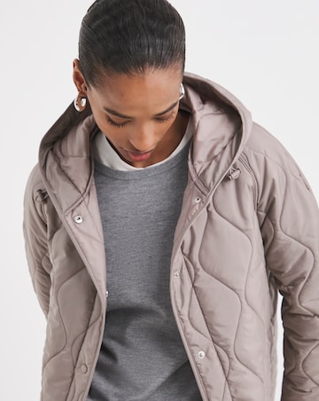Taupe Short Quilted Jacket