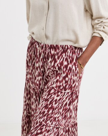 Printed Crinkle Tiered Maxi Skirt