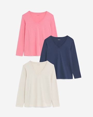 3 Pack V-Neck Long Sleeve T-Shirts