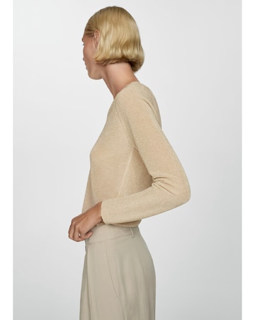 Mango V-Neck Metallic Sweater