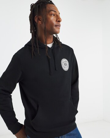 Lyle & Scott Borders Label Graphic Hoodie - Jet Black