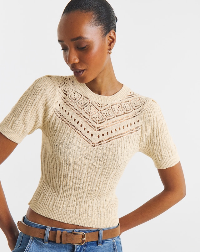 JDY Desha O-Neck Structure Pull Knitted Jumper