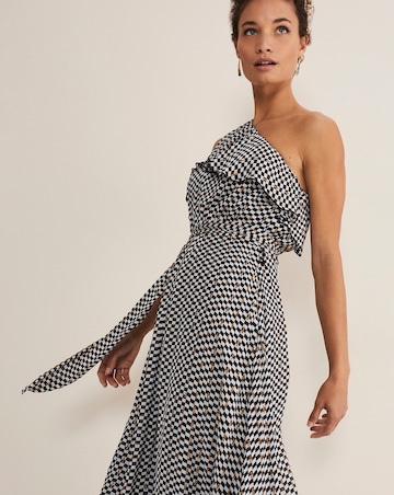 Phase Eight Kaz Check One Shoulder Dress