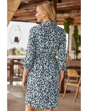 Sosandar Zip Front Pocket Detail Shirt Dress