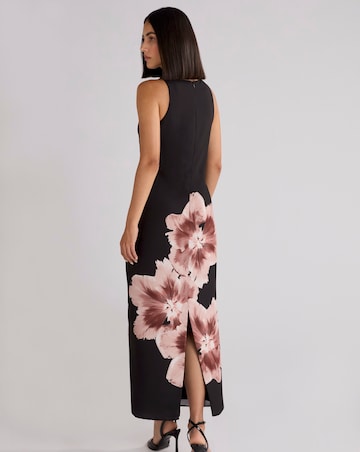 Ro&Zo Mono Floral Placement Print Racer Dress