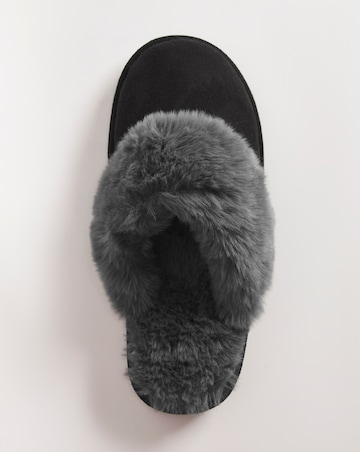 Elyse Faux Fur Mule Slippers - Extra Wide Fit (EEE)