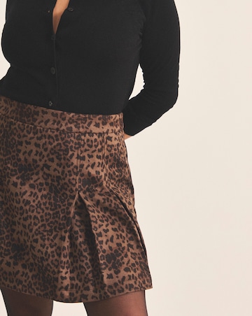 Simply Be Leopard Suedette Pleated Mini Skirt