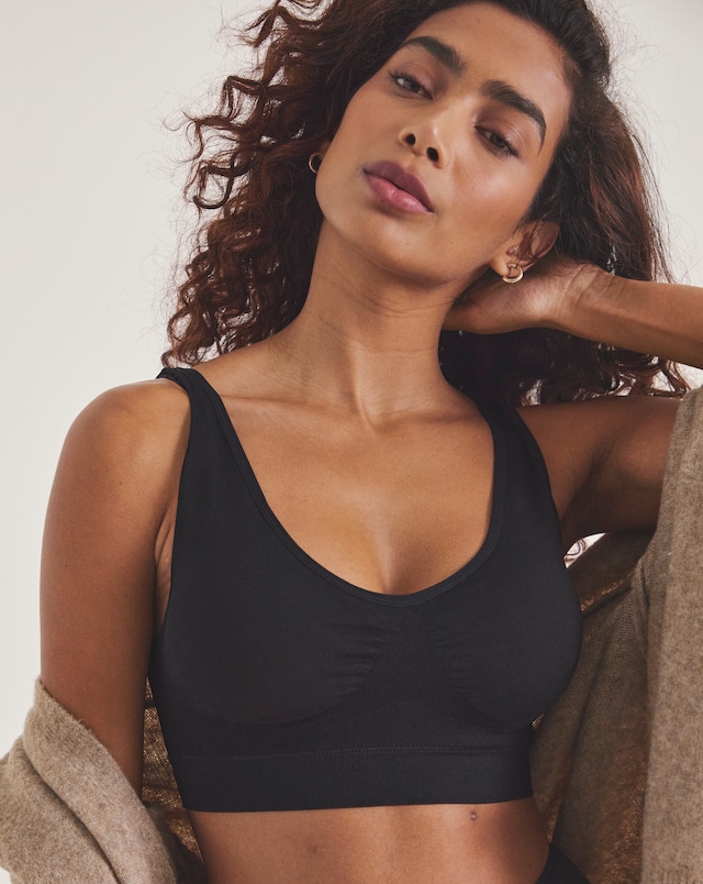 Pretty Secrets V Front Seamfree Comfort Bra Black
