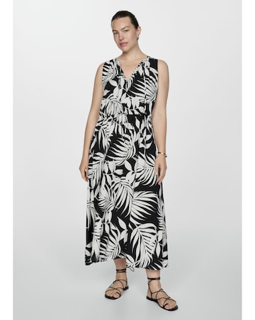 Mango Julia Leaf Print Dress