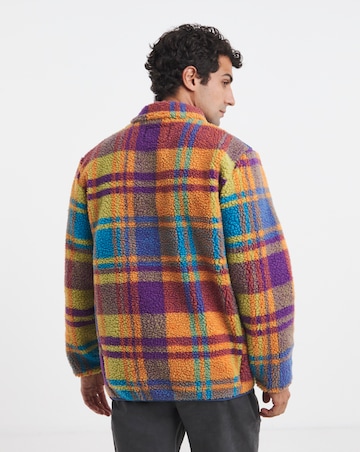 Joe Browns 1/4 Zip Check Borg Sweatshirt