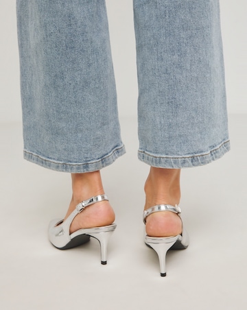 Simply Be Aspen Pointed Toe Slingback Shoes - Extra Wide Fit (EEE)