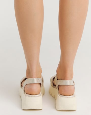 Heavenly Feet Plaza T Bar Wedge Sandals Wide Fit