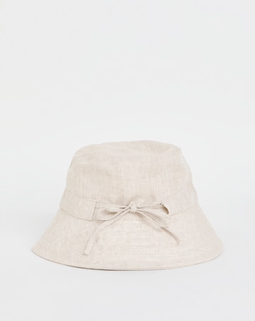Linen Bow Detail Bucket Hat