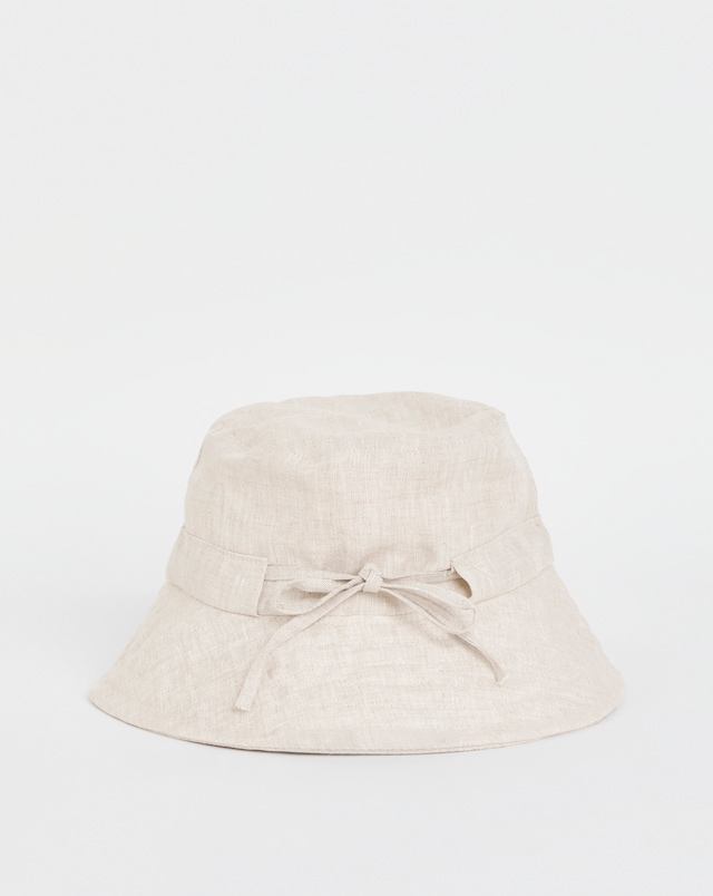 Linen Bow Detail Bucket Hat