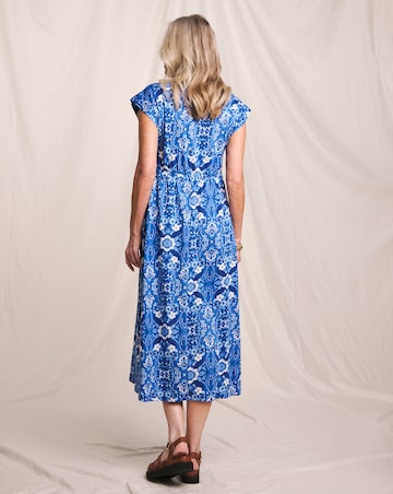 Julipa Pure Cotton Slub Printed Midi Dress