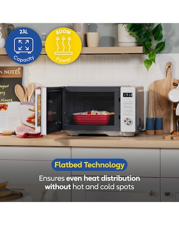 Russell Hobbs 23 Litre Silver Flatbed Digital Microwave