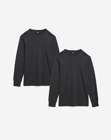 2 Pack Grey Long Sleeve Thermal T-Shirts