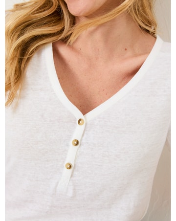 FatFace Lena Linen Henley Top