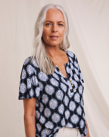 Julipa Printed Pintuck Top