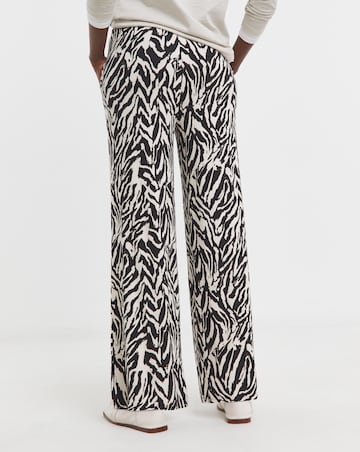 Printed Wide Leg Jersey Trouser