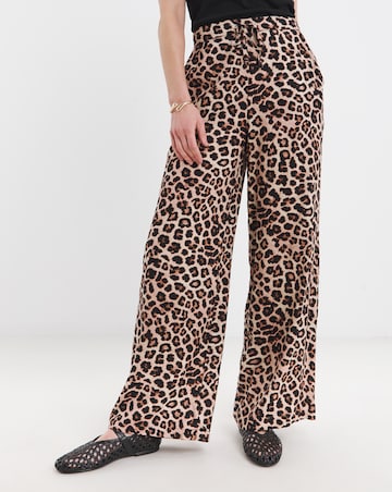 Animal Print Wide Leg Trousers