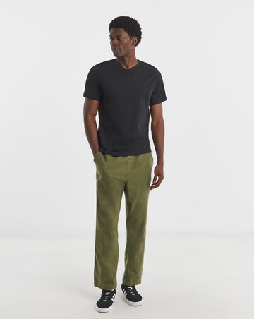 Pure Cotton V-Neck T-Shirt- Black