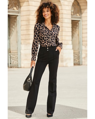 Sosandar Moroccan Tile Print Blouson Sleeve Shirt