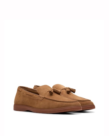Clarks Torford Tassel Shoe - Cola Suede