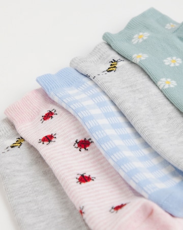 Pretty Secrets (5 Pair Pack) Trainer Liner Socks (Wide Fit) Spring