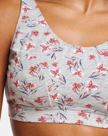 Slimma 2 Pack Cotton Comfort Tops - Grey Floral/Pink