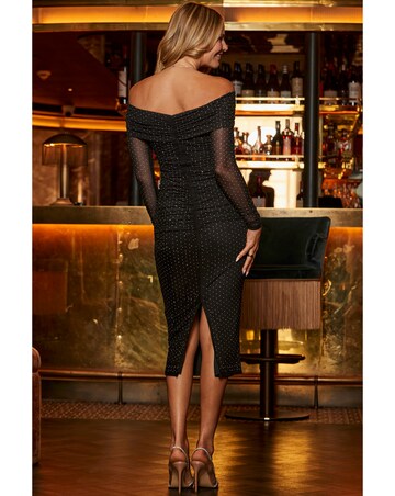 Sosandar Sparkle Ruched Bodycon Dress