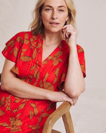 Julipa Flutter Sleeve Pintuck Dress