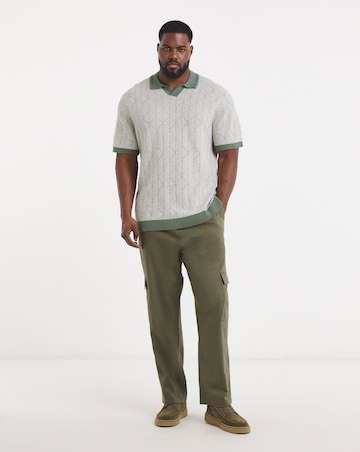 Jack & Jones Premium Blake Split Neck Knit Polo - Green