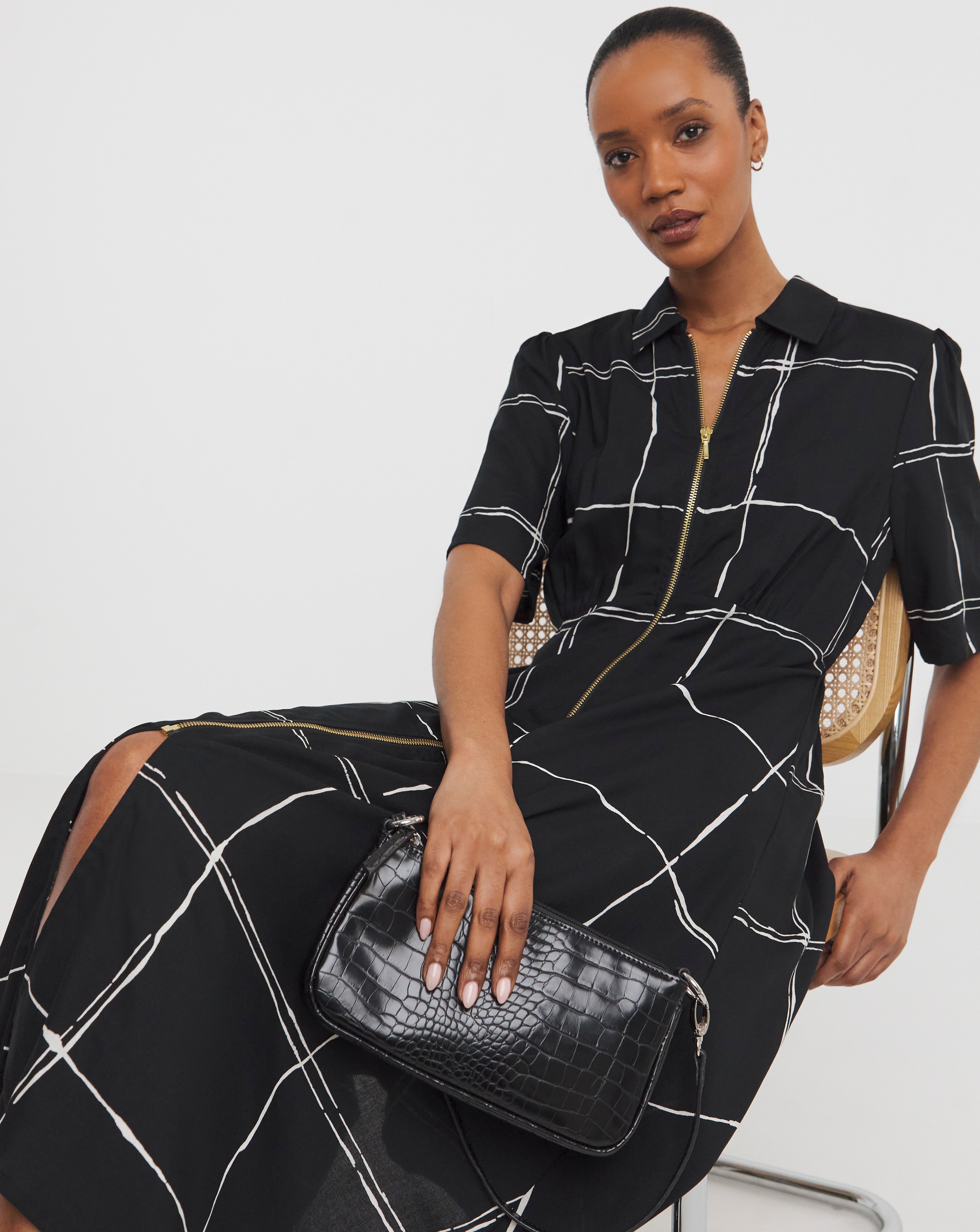 L’or volume shirt dress Zip Front Shirt Dress | JD Williams
