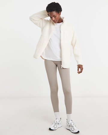 Cream Nylon Pocket Borg Jacket