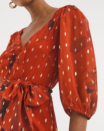 Joanna Hope Metallic Dobby Printed Maxi Dress