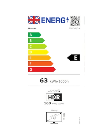 Hisense 55in 55U7NQTUK Smart 4K UHD HDR Mini-LED TV with Amazon Alexa