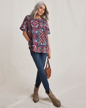 Julipa Pure Cotton Button Shoulder T-Shirt